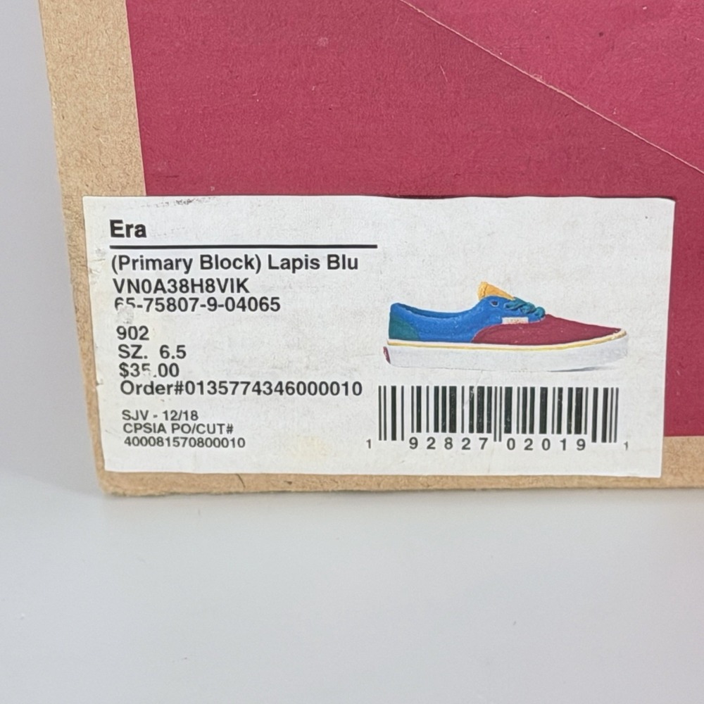 Vans Era Colorblock Canvas Sneakers Kids US 6.5 Lapis Blue Red w/ Box - Picture 12 of 12